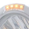 Stainless Steel Bullet Half Moon Headlight H4 With 10 Amber LED & Dual Mode LED Signal-Clear Lens