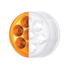 7 LED 2" Round Double Fury Light (Clearance/Marker) - Amber & White LED/Clear Lens