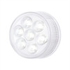 7 LED 2" Round Double Fury Light (Clearance/Marker) - Amber & White LED/Clear Lens