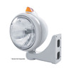 Stainless Steel Guide 682-C Headlight H6024 & Original Style LED Signal - Amber Lens
