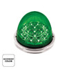 17 LED Watermelon Double Fury Light Flush Mount Kit With Low Profile SS Bezel - Amber & Green LED/Clear Lens