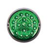 17 LED Watermelon Double Fury Light Flush Mount Kit With Low Profile SS Bezel - Amber & Green LED/Clear Lens