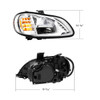 Chrome High Power Full LED Headlight For 2003-2024 Freightliner M2-Passenger