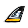 Blackout Full LED Headlight With LED Turn Signal and DRL For 2018-2024 Volvo VNL-Driver