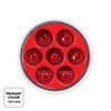 7 LED 2" Round Double Fury Light (Clearance/Marker) - Red & Blue LED/Clear Lens