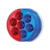 7 LED 2" Round Double Fury Light (Clearance/Marker) - Red & Blue LED/Clear Lens