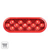 13 LED 6" Oval Double Fury Light (Stop & Turn)-Red & Blue LED/Clear Lens