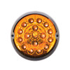 17 LED Watermelon Double Fury Light Flush Mount Kit With Low Profile SS Bezel - Amber & White LED/Clear Lens