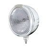 Stainless Steel Bullet Embossed Stripe Headlight 6014 & Dual Mode LED Signal - Clear Lens