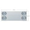 33-3/4" Stainless Rear Center Panel With Four 7 LED 4" Light & Bezel (No LP Holes)- Red LED/Clear Lens - CS