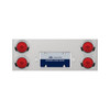 33-3/4" Stainless Rear Center Panel With Four 10 LED 4" Lights & Visors - Red LED/Red Lens