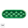 13 LED 6" Oval Double Fury Light (Stop & Turn)-Red & Green LED/Clear Lens
