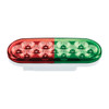 13 LED 6" Oval Double Fury Light (Stop & Turn)-Red & Green LED/Clear Lens