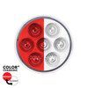 7 LED 2" Round Double Fury Light (Clearance/Marker) - Red & White LED/Clear Lens