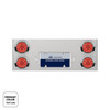 33-3/4" SS Rear Center Panel With 4X 19 LED 4" Double Fury Lights & Visors-Red & Blue LED