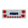 SS Rear Center Panel With Four 16 LED 4" Turbine Light & Six 7 LED 2" Lights & Bezels-Red LED/Red Lens