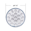 19 LED 4" Round Double Fury Light (Stop & Turn) - Red & Blue LED/Clear Lens