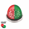 17 LED Watermelon Double Fury Light Flush Mount Kit With Low Profile SS Bezel - Red & Green LED/Clear Lens