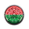 17 LED Watermelon Double Fury Light Flush Mount Kit With Low Profile SS Bezel - Red & Green LED/Clear Lens