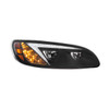 Black LED Headlight With Color Changing Position Light Bar For Peterbilt 386 (2005-2015) & 387 (1999-2010) - Passenger