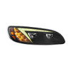 Black LED Headlight With Color Changing Position Light Bar For Peterbilt 386 (2005-2015) & 387 (1999-2010) - Passenger