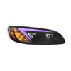 Black LED Headlight With Color Changing Position Light Bar For Peterbilt 386 (2005-2015) & 387 (1999-2010) - Passenger