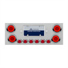 SS Rear Center Panel With Four 16 LED 4" Turbine Light & Six 7 LED 2" Lights & Visor-Red LED/Red Lens