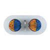 304 SS Above Door Dome Light Kit With 2 X 17 LED Double Fury Watermelon For KW & PB Trucks-Amber & Blue LED