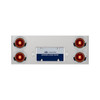 33-3/4" Stainless Rear Center Panel With 4X 13 LED 4" Abyss Lights & Visors - Red LED/Red Lens