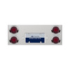 33-3/4" Stainless Rear Center Panel With 4X 13 LED 4" Abyss Lights & Visors - Red LED/Red Lens