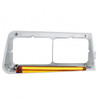 24 LED Headlight Bezel With GloLight For 1989-2009 Freightliner FLD - Passenger - Amber Lens