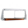 24 LED Headlight Bezel With GloLight For 1989-2009 Freightliner FLD - Passenger - Amber Lens