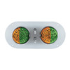304 SS Above Door Dome Light Kit With 2 X 17 LED Double Fury Watermelon For KW & PB Trucks-Amber & Green LED