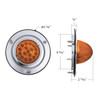 17 LED Dual Function Watermelon Reflector Sleeper Bunk Kit With 304 SS Bezel-Amber LED/Amber Lens