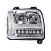 Chrome Headlight With LED DRL Light Bar & Turn Signal For 2018-2024 Kenworth W990-Passenger