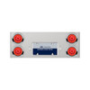 33-3/4" Stainless Rear Center Panel With Four 21 LED 4" GloLight & Visors - Red LED/Red Lens