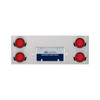 33-3/4" Stainless Rear Center Panel With Four 21 LED 4" GloLight & Visors - Red LED/Red Lens
