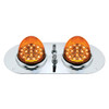 304 SS Above Door Dome Light Kit With 2 X 17 LED Double Fury Watermelon For KW & PB Trucks-Amber & Red LED