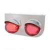 SS Light Bracket With 2X 9 LED Dual Function Watermelon GloLight & Visors -Red LED/Clear Lens