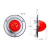 17 LED Dual Function Watermelon Reflector Light Sleeper Bunk Kit With 304 SS Bezel-Red LED/Red Lens