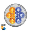 14 LED 4" Round Double Fury Light (Turn Signal) - Amber & Blue LED/Clear Lens
