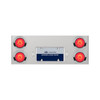 33-3/4" Stainless Rear Center Panel With Four 21 LED 4" GloLight & Visors - Red LED/Clear Lens