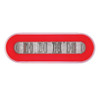 22 LED 6" Oval GloLight With Divider Bar Inner Design (Stop, Turn & Tail) - Red LED/Red Insert (Bulk)