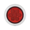 7 LED 4" Round SS Flange Light (Stop, Turn & Tail) - Red LED/Red Lens