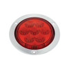 7 LED 4" Round SS Flange Light (Stop, Turn & Tail) - Red LED/Red Lens