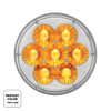 14 LED 4" Round Double Fury Light (Turn Signal) - Amber & White LED/Clear Lens