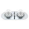 304 SS Above Door Dome Light Kit With 2 X 17 LED Double Fury Watermelon For KW & PB Trucks-Red & Blue LED