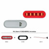 22 LED 6" Oval GloLight Kit With Divider Bar Inner Design (Stop, Turn & Tail) - Red LED/Red Insert (Each)