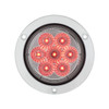 7 LED 4" Round SS Flange Light (Stop, Turn & Tail) - Red LED/Clear Lens