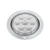 7 LED 4" Round SS Flange Light (Stop, Turn & Tail) - Red LED/Clear Lens